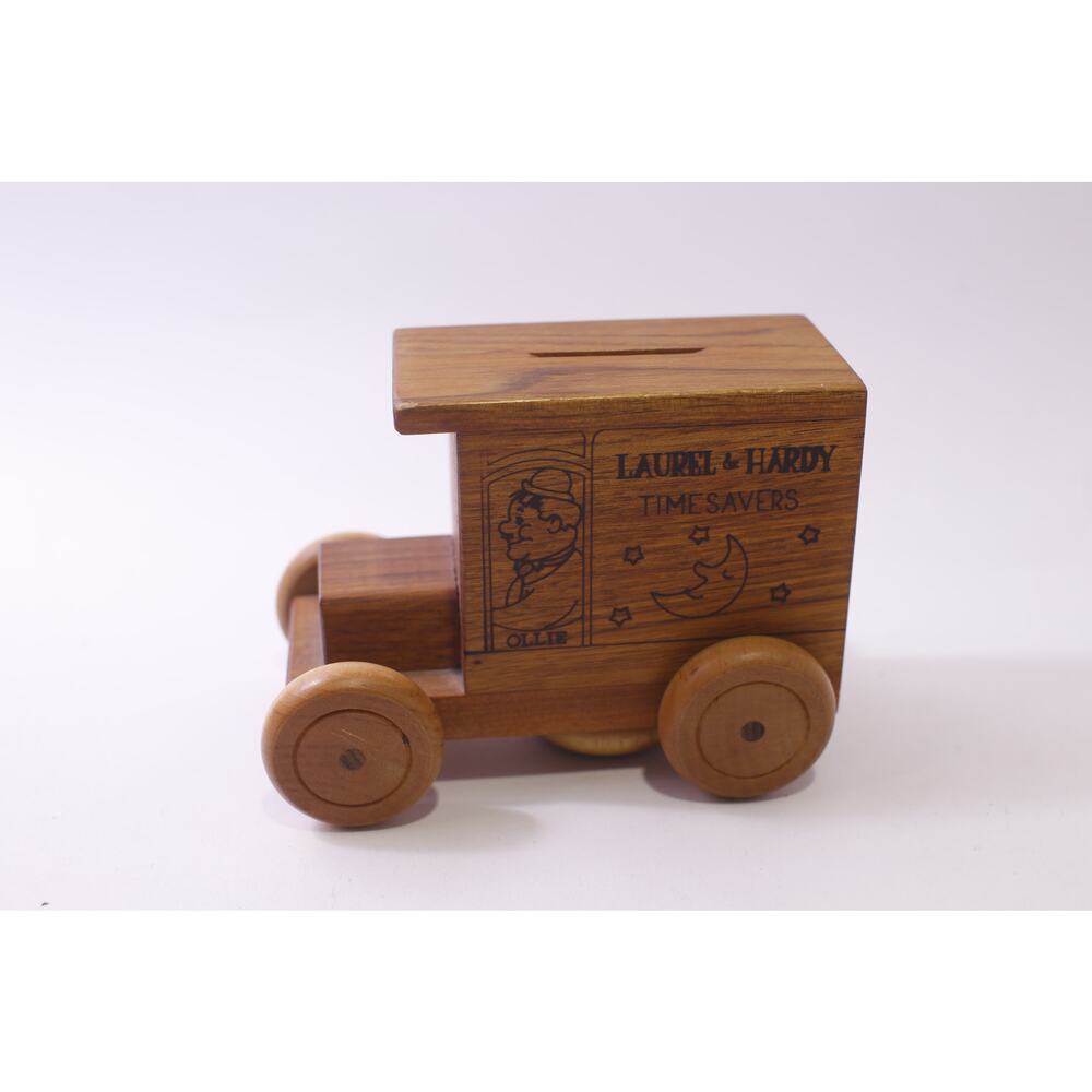 1978, Toystalgia, Laurel & Hardy Wooden Truck, Piggy Bank, Wooden ~260120-WH 911